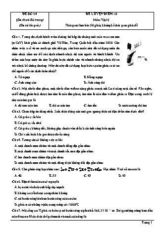 Đề thi thử Tốt nghiệp THPT môn Vật lí theo mức độ - Đề số 24 - Năm học 2020-2021 (Có đáp án)