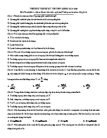 Đề thử sức trước kì thi THPT Quốc gia môn Vật lí - Đề chuẩn số 6 - Năm học 2020 (Có đáp án)