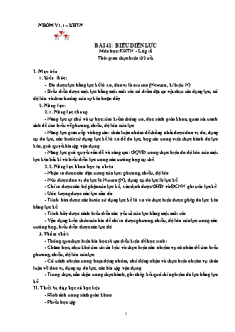 Giáo án Khoa học tự nhiên Lớp 6 Sách Kết nối tri thức với cuộc sống - Phần: Vật lí - Chương 8: Lực trong đời sống - Bài 41: Biểu diễn lực