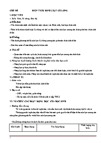 Giáo án phát triển năng lực Vật lí Lớp 11 theo CV5512 - Chương trình cả năm (Bản hay)