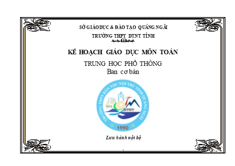 Kế hoạch giáo dục Toán Lớp 10 - Năm học 2020-2021 - Trường THPT DNTN tỉnh Quảng Ngãi