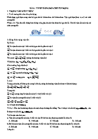 Lý thuyết và Bài tập Vật lí Lớp 10 - Chủ đề 1: Động học chất điểm - Bài 6: Tính tương đối chuyển động