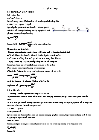 Lý thuyết và Bài tập Vật lí Lớp 10 - Chủ đề 2: Động lực học chất điểm - Bài 2: Các lực cơ học