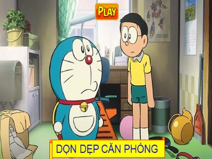 Thiết kế trò chơi trên PowePoint - Nobita dọn phòng