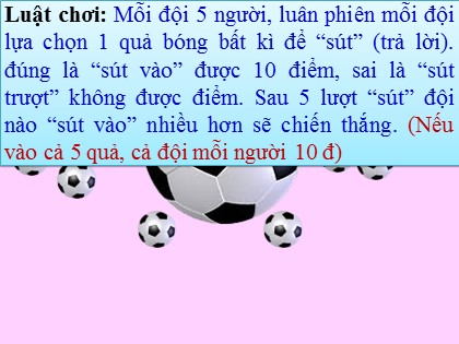 Thiết kế trò chơi trên PowePoint - Thi sút luân lưu