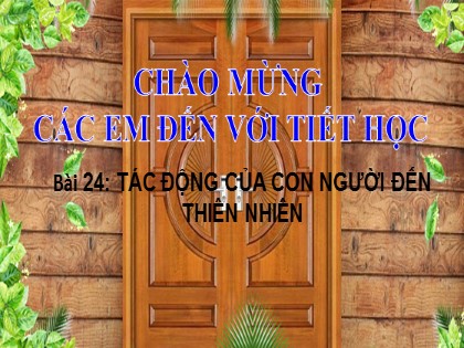 Bài giảng Địa lí Lớp 6 Sách Chân trời sáng tạo - Bài 24: Tác động của con người đến thiên nhiên