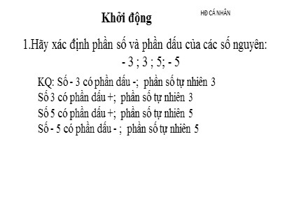 Bài giảng Toán Lớp 6 Sách Kết nối tri thức với cuộc sống - Tiết 31, Bài 14: Phép cộng và phép trừ số nguyên (Tiết 1) - Đỗ Văn Đạt