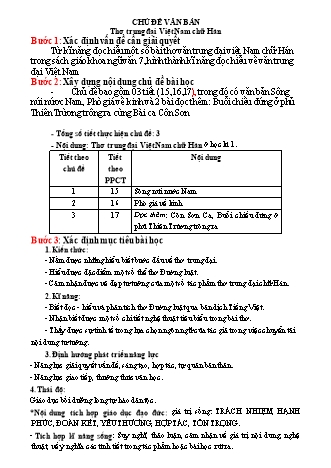 Giáo án Ngữ văn Lớp 7 - Chủ đề: Thơ trung đại Việt Nam chữ Hán