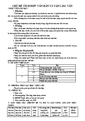 Giáo án Ngữ văn Lớp 7 - Chủ đề: Văn bản và Tập làm văn