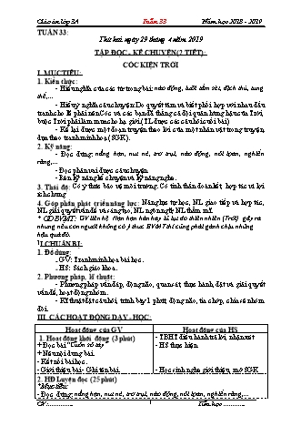 Giáo án phát triển năng lực Tổng hợp các môn Lớp 3 - Tuần 33 - Năm học 2018-2019
