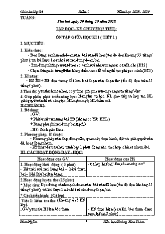 Giáo án phát triển năng lực Tổng hợp các môn Lớp 3 - Tuần 9 - Năm học 2018-2019