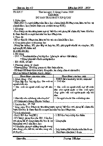 Giáo án phát triển năng lực Tổng hợp các môn Lớp 4 - Tuần 27 - Năm học 2018-2019