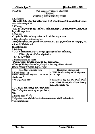 Giáo án phát triển năng lực Tổng hợp các môn Lớp 4 - Tuần 32 - Năm học 2018-2019