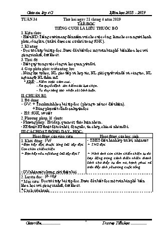 Giáo án phát triển năng lực Tổng hợp các môn Lớp 4 - Tuần 34 - Năm học 2018-2019