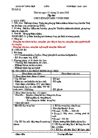 Giáo án phát triển năng lực Tổng hợp các môn Lớp 5 - Tuần 11 - Năm học 2018-2019