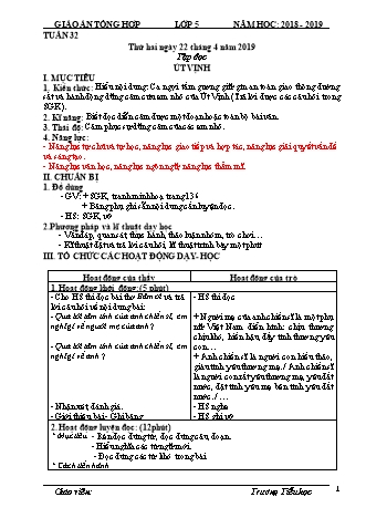 Giáo án phát triển năng lực Tổng hợp các môn Lớp 5 - Tuần 32 - Năm học 2018-2019