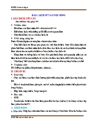 Kế hoạch bài dạy Lịch sử Lớp 6 Sách Kết nối tri thức với cuộc sống - Chương trình cả năm