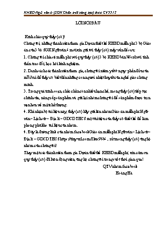 Kế hoạch bài dạy Ngữ văn Lớp 6 Sách Chân trời sáng tạo theo CV5512 - Chương trình học kì 2