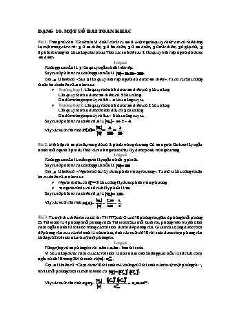 120 Bài toán xác suất - Dạng 10: Một số bài toán khác (Có lời giải)