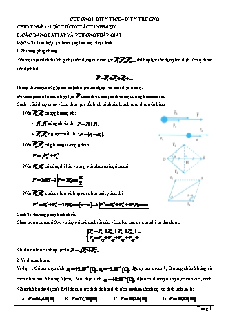 Bài tập Vật lí Lớp 11 - Chương 1: Điện tích. Điện trường - Chuyên đề 1: Lực tương tác tĩnh điện - Dạng 2: Tìm hợp lực tác dụng lên một điện tích (Có lời giải)