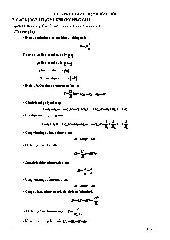 Bài tập Vật lí Lớp 11 - Chương 2: Dòng điện không đổi - Dạng 3: Định luật Ôm đối với đoạn mạch và với toàn mạch (Có lời giải)