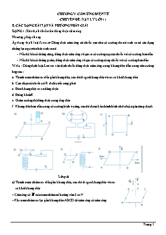 Bài tập Vật lí Lớp 11 - Chương 5: Cảm ứng điện từ - Dạng 1: Xác định chiều của dòng điện cảm ứng