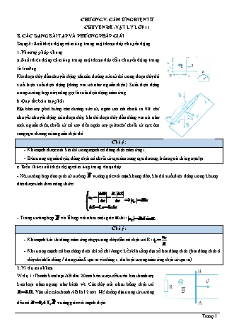 Bài tập Vật lí Lớp 11 - Chương 5: Cảm ứng điện từ - Dạng 3: Suất điện động cảm ứng trong một đoạn dây chuyển động (Có lời giải)