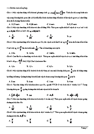 Bài tập Vật lí Lớp 12 - Chương 1: Dao động cơ - Chuyên đề: Con lắc lò xo - Dạng 11: Các bài toán tổng hợp (Có lời giải)