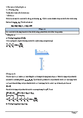 Bài tập Vật lí Lớp 12 - Chương 1: Dao động cơ - Chuyên đề: Con lắc lò xo - Dạng 2: Bài toán về cắt ghép lò xo (Có lời giải)