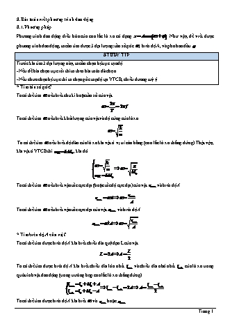 Bài tập Vật lí Lớp 12 - Chương 1: Dao động cơ - Chuyên đề: Con lắc lò xo - Dạng 8: Bài toán viết phương trình dao động (Có lời giải)