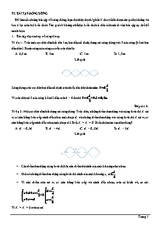 Bài tập Vật lí Lớp 12 - Chương 2: Sóng cơ - Dạng 3: Sóng dừng (Có lời giải)