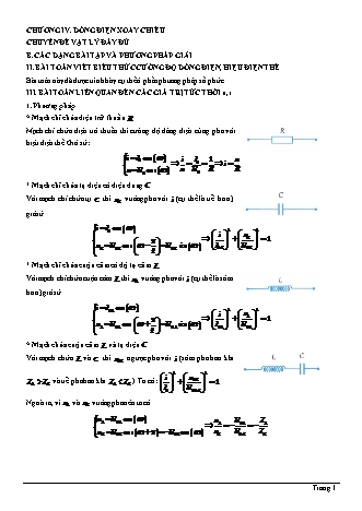 Bài tập Vật lí Lớp 12 - Chương 4: Dòng điện xoay chiều - Dạng 2+3 (Có lời giải)