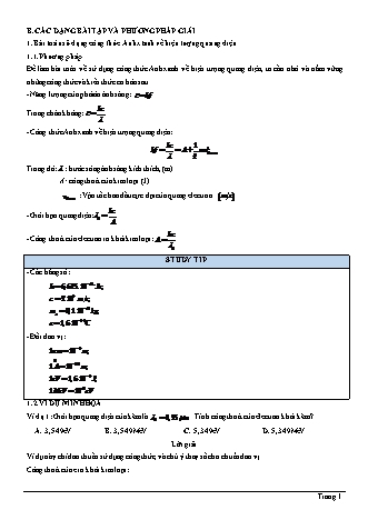 Bài tập Vật lí Lớp 12 - Chương 6: Lượng tử ánh sáng - Dạng 1: Bài toán sử dụng công thức Anhxtanh về hiện tượng quang điện (Có lời giải)