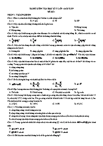 Bộ đề Kiểm tra Học kì 2 Vật lí Lớp 10 cơ bản (Có đáp án)