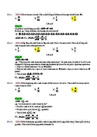 Câu hỏi trắc nghiệm Giải tích Lớp 11 - Chương 2, Phần 3: Tổ hợp (Có lời giải)