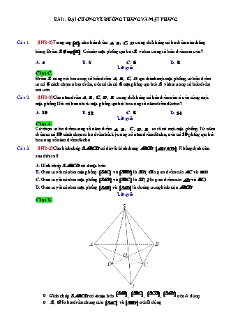 Câu hỏi trắc nghiệm Hình học Lớp 11 - Chương 2: Đường thẳng và mặt phẳng (Có lời giải)