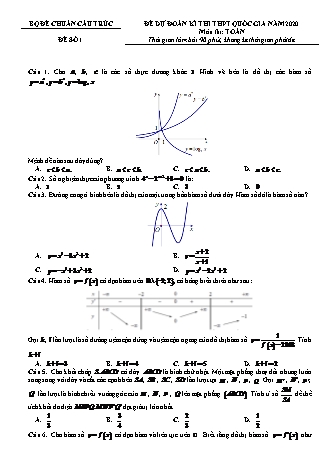 Đề dự đoán kì thi THPT Quốc gia môn Toán - Đề số 1 - Năm học 2020 (Có lời giải)