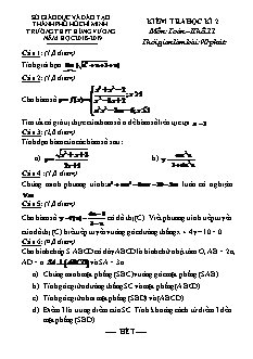 Đề kiểm tra Học kì 2 môn Toán Lớp 11 - Năm học 2018-2019 - Trường THPT Hùng Vương