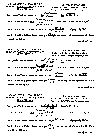 Đề kiểm tra Học kì 2 môn Toán Lớp 11 - Năm học 2018-2019 - Trường THPT Vạn Hạnh (Kèm đáp án và thang điểm)