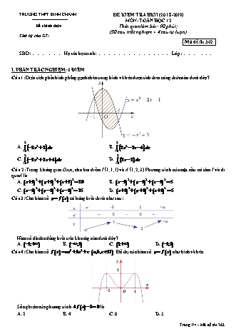 Đề kiểm tra Học kì 2 môn Toán Lớp 12 - Mã đề: 362 - Năm học 2018-2019 - Trường THPT Bình Chánh