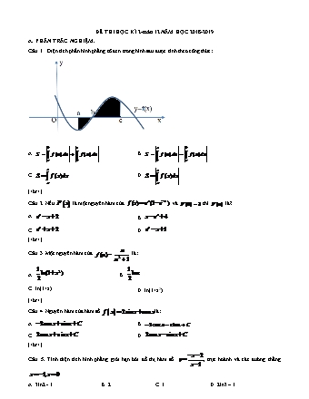 Đề kiểm tra Học kì 2 môn Toán Lớp 12 - Năm học 2018-2019 - Trường THPT Lê Thánh Tông (Có đáp án)