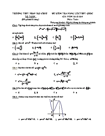 Đề kiểm tra năng lực THPT Quốc gia môn Toán Lớp 12 - Năm học 2018-2019 - Trường THPT Phan Bội Châu (Có lời giải)