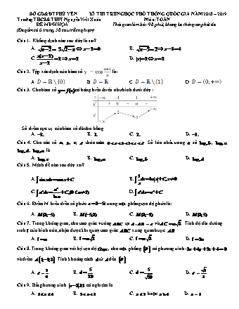 Đề minh họa kì thi THPT Quốc gia - Năm học 2018-2019 - Trường THPT Nguyễn Viết Xuân (Có đáp án)