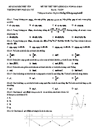 Đề thi thử THPT Quốc gia môn Toán - Năm học 2018-2019 - Trường THPT Ngô Gia Tự (Có lời giải)