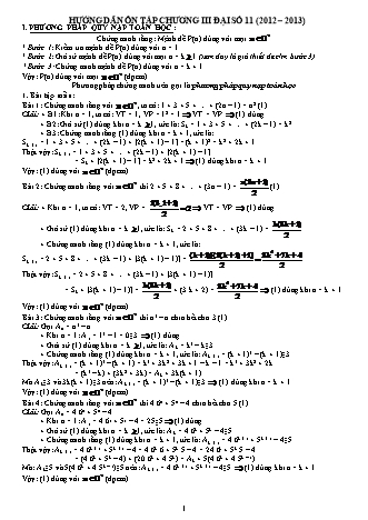 Hướng dẫn ôn tập Đại số Lớp 11 - Chương 3 - Năm học 2012-2013