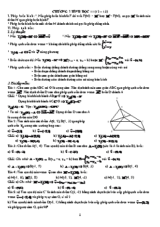 Hướng dẫn ôn tập Hình học Lớp 11 - Chương 1 - Năm học 2012-2013