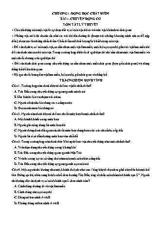 Luyện thi Vật lí Lớp 10 - Chương 1: Động học chất điểm - Bài 1: Chuyển động cơ - Chu Văn Biên