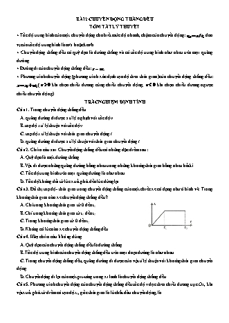 Luyện thi Vật lí Lớp 10 - Chương 1: Động học chất điểm - Bài 2: Chuyển động thẳng đều - Chu Văn Biên