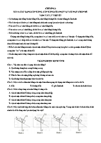 Luyện thi Vật lí Lớp 10 - Chương 3: Cân bằng và chuyển động của vật rắn - Bài 4: Các dạng cân bằng. Cân bằng của một vật có mặt chân đế - Chu Văn Biên