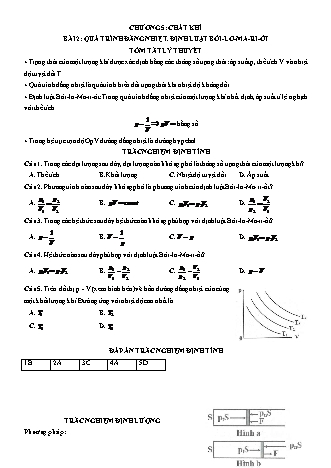 Luyện thi Vật lí Lớp 10 - Chương 5: Chất khí - Bài 2: Quá trình đẳng nhiệt. Định luật Bôi-lơ-ma-ri-ôt - Chu Văn Biên